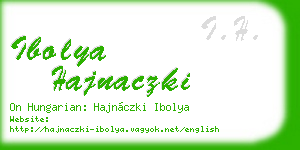ibolya hajnaczki business card