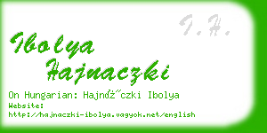 ibolya hajnaczki business card